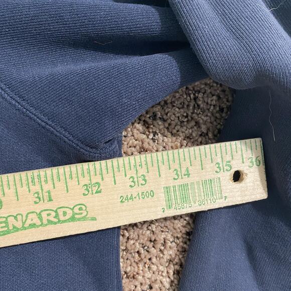 Carhartt Hoodie Mens 3XL Blue Workwear Distressed Paint Stains Splatter Holes - Picture 8 of 9